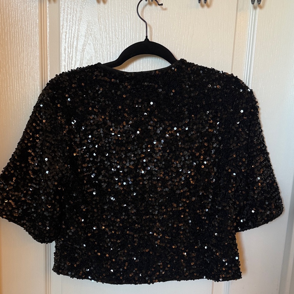 NWT-H&M Black Sequin Jacket - Picture 6 of 6